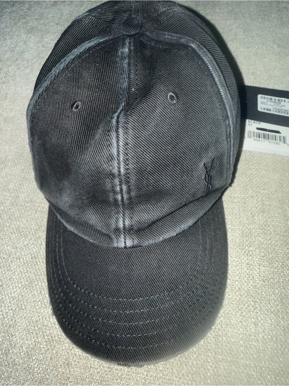 YSL Washed Denim Cassandre Hat 🧢 Size 57 NWT - Picture 8 of 11